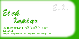 elek kaplar business card